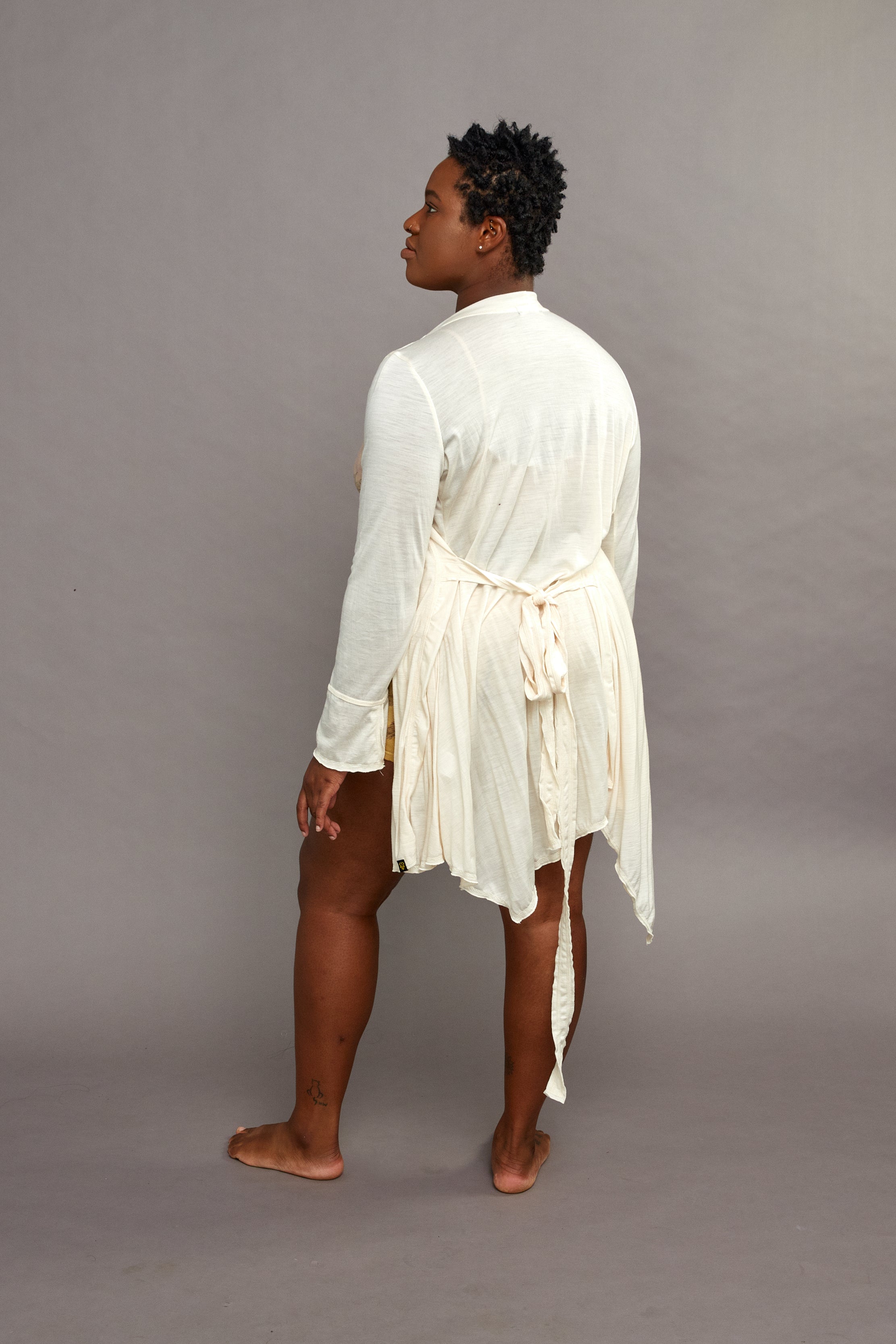 Wrap Dress Merino Wool Natural