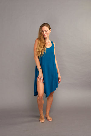 Sunset Dress  Hemp Moroccan Blue
