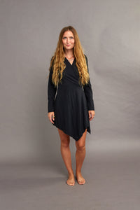 Wrap Dress Hemp Black