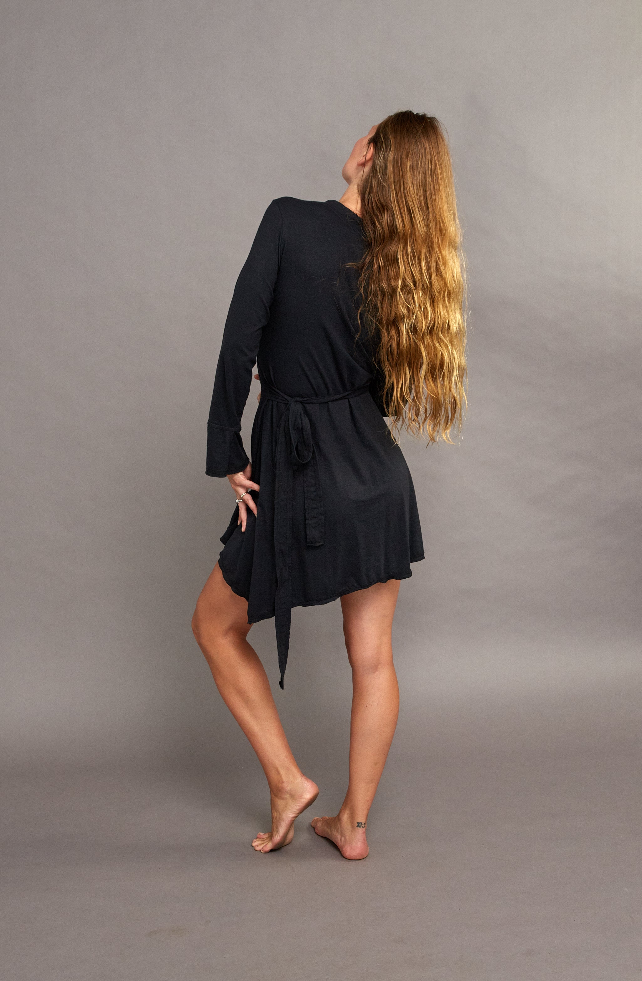 Wrap Dress Hemp Black