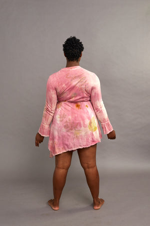 Wrap Dress Hemp Cochineal Eco-Printed